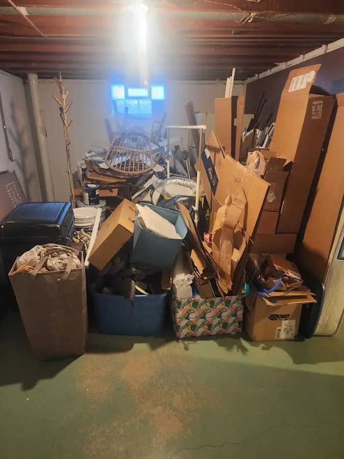 Roll-off dumpster container at job site for 15 Yard Dumpster Rental in La Vale